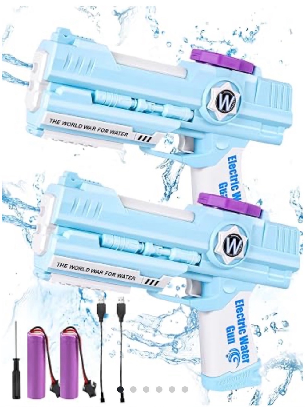 New Open Box 2 Blue Electric Water Gun, Ultimate Battle Blaster Water Guns